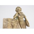 statueta art nouveau - vaza/suport encrier. sculptura in bronz.Franta cca 1880